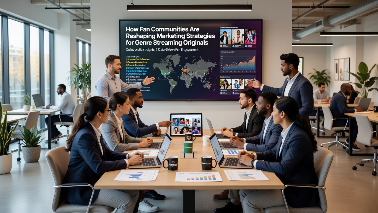 Fan communities engaging with genre streaming content through social media discussions and creative fan art