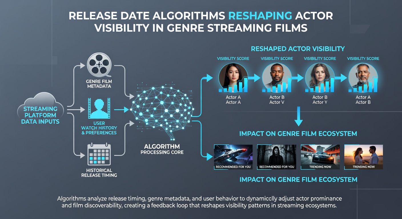 Data visualization showing actor visibility spikes tied to specific release date windows in horror and sci-fi streaming titles